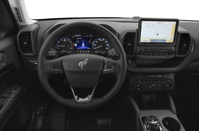 Interior steering wheel/ dashboard view in a 2024 Ford Bronco Sport. | Ford dealer in Suitland, MD | Banister Ford of Marlow Heights