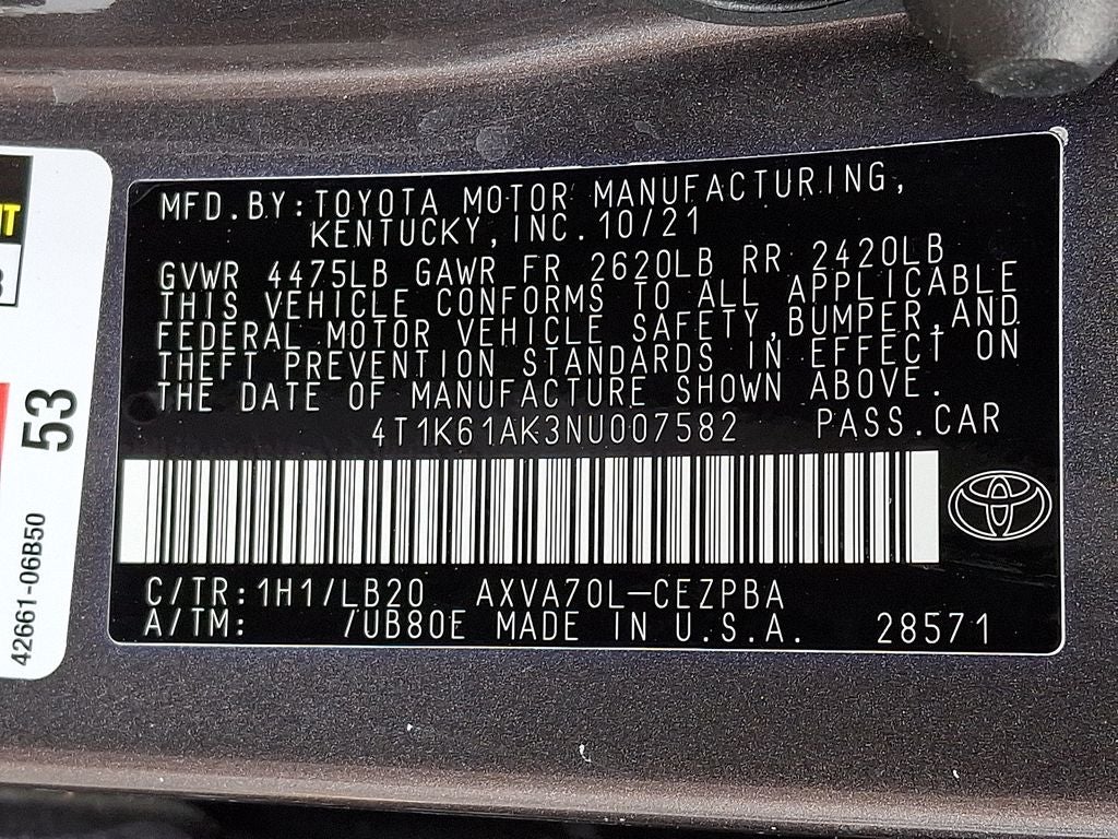 2022 Toyota Camry XSE