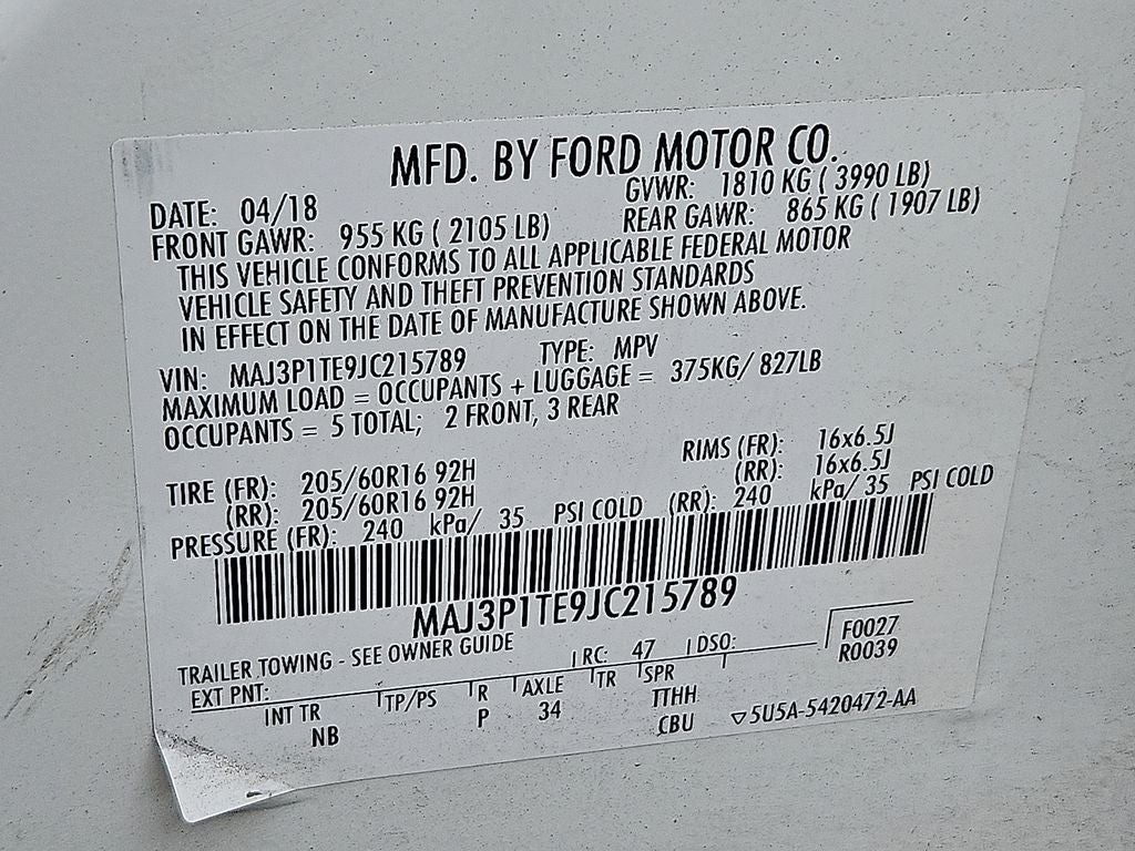 2018 Ford Ecosport SE